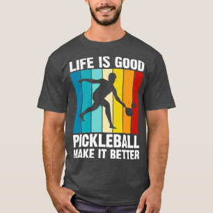 Camiseta Engraçado Vintage Pickleball Citação A vida é boa