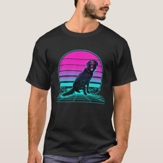 Camiseta Engraçado Vintage Retro Pôr do Sol Retriever de Ca