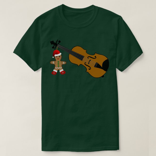 Camiseta Engraçado Violinista Violinista De Natal Musicista (Frente do Design)