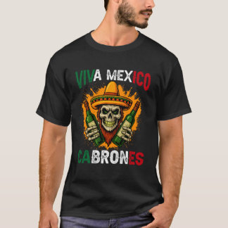 Camiseta Engraçado Viva o México Cabrones Dia da Independên