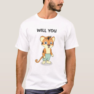 Camiseta Engraçado, Você Me Casado O Tigre Da Proposta Do C