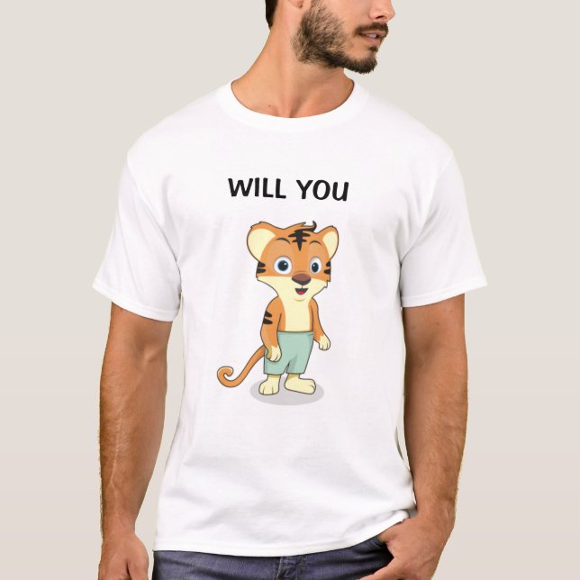 Camiseta Engraçado, Você Me Casado O Tigre Da Proposta Do C (Frente)