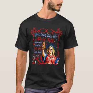 Camiseta Engraçado Você Parece O Cachorro-Quente De 4 De Ju