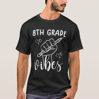 Camiseta Engraçado Voltar À Escola 8.º Grau Vibes Professor
