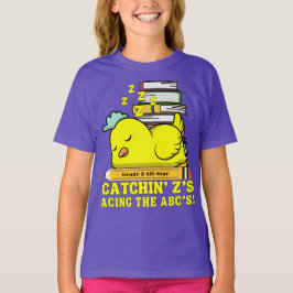 Camiseta Engraçado Voltar ao Grau Escolar Nome Galinha Dorm