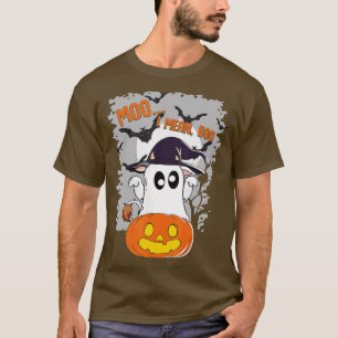 Camiseta Engraçado Vovó Bruxa Pumpkin Moo I Quero Dizer Boo