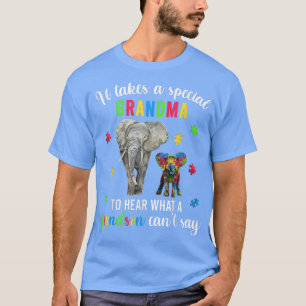 Camiseta Engraçado Vovó Elefante Autismo Família Su