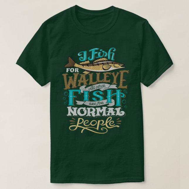 Camiseta Engraçado Walleye caçando Vintage (Frente do Design)