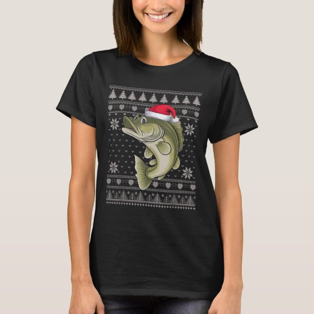 Camiseta Engraçado Walleye Peixes Feios De Natal Papais noe (Frente)