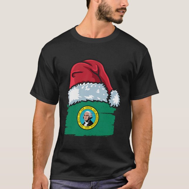 Camiseta Engraçado Washington celebra o Natal com o Natal H (Frente)