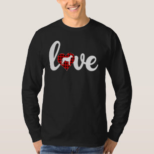Camiseta Engraçado Xadrez Buffalo Amor Cão de Wolfhound Irl