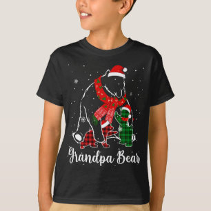 Camiseta Engraçado Xadrez Vermelha Verde Vovô Urso Correspo
