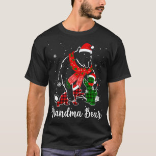 Camiseta Engraçado Xadrez Vermelha Verde Vovó Urso Correspo