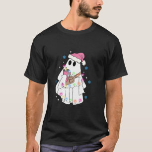 Camiseta Engraçado Xmas Boo Jee Fantasma Luzes de Natal Lon