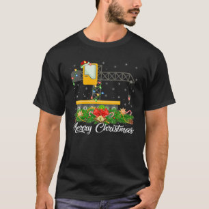 Camiseta Engraçado Xmas Correspondendo à Crana de Construçã