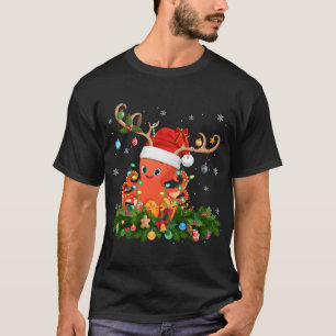 Camiseta Engraçado Xmas Holiday Reindeer Papais noeis Octop