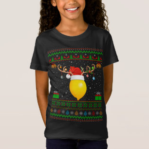 Camiseta Engraçado Xmas Iluminando Santa Hat Feia Limão Fru