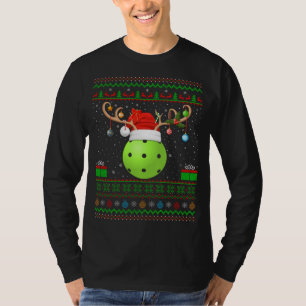 Camiseta Engraçado Xmas Iluminando Santa Hat Ugly Picklebal