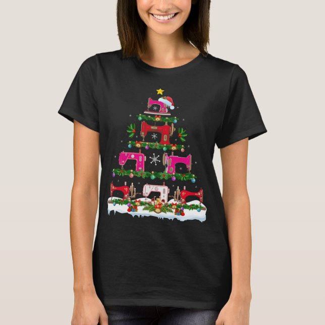 Camiseta Engraçado Xmas Lighting Machine Árvore de Natal (Frente)