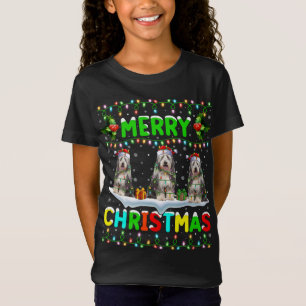 Camiseta Engraçado Xmas Lighting Santa Hat Feliz Bear de Na