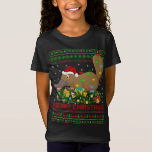 Camiseta Engraçado Xmas Lighting Tree Papais noeis Ugly Pla