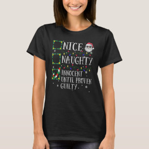 Camiseta Engraçado Xmas Lista Bela Inocente Até Prova