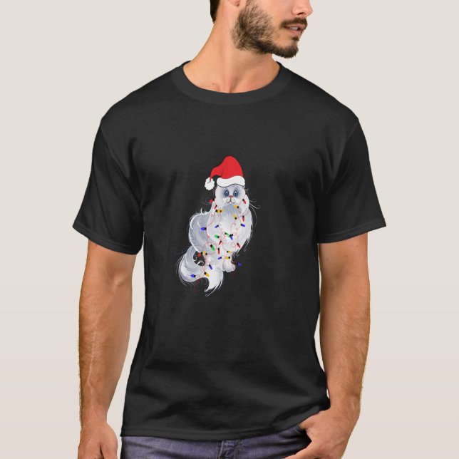 Camiseta Engraçado Xmas Persa Papais noeis de Luzes de Nata (Frente)