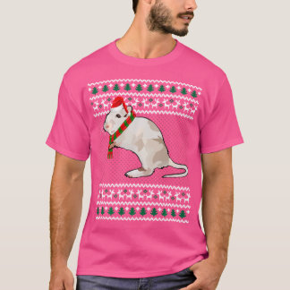 Camiseta Engraçado Xmas Santa Hat Gerbil Natal Feio