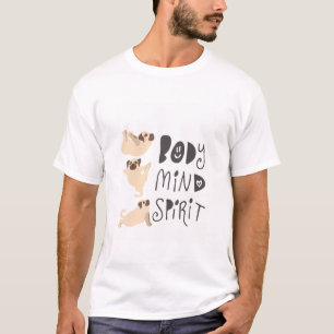 Camiseta Engraçado Yoga Pugs