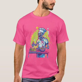 Camiseta Engraçado Zombie Chef Horror Trabalho de arte