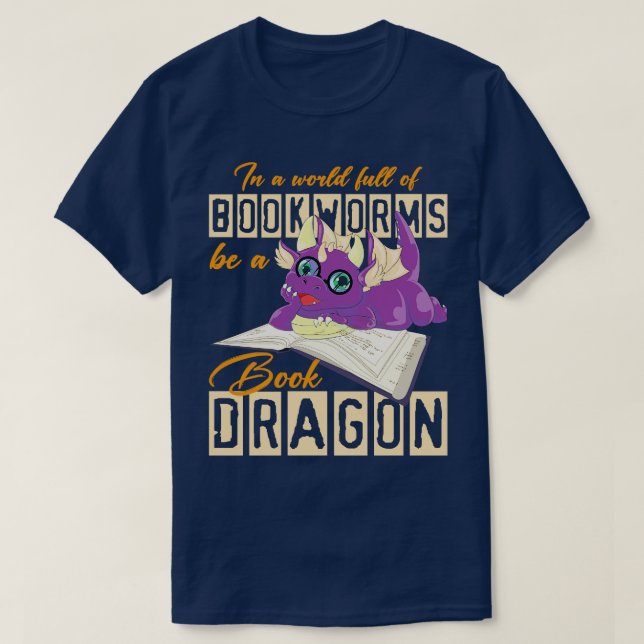 Camiseta Engraçador Funny Reader Bookworm Fantasy Criatura  (Frente do Design)