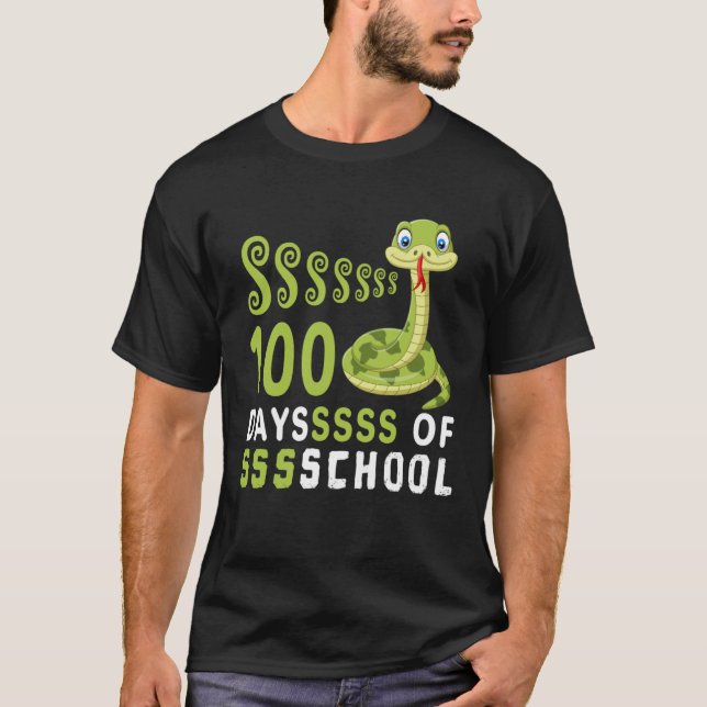 Camiseta Engraçados 100 Dias De Professores E Cobra (Frente)