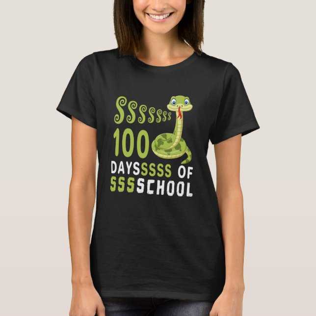 Camiseta Engraçados 100 Dias De Professores E Cobra (Frente)
