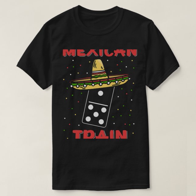 Camiseta Engraçados Comboios Mexicanos Dominoes (Frente do Design)