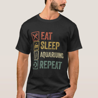 Camiseta Engraçados comem aquários de sono repetir retro vi