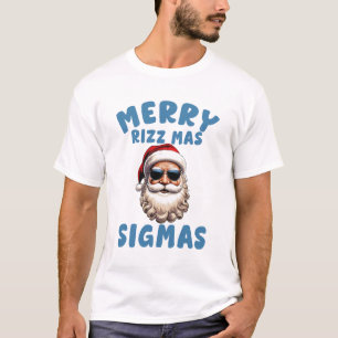 Camiseta engraçados Feliz Rizz Mas Sigmas, Feliz Natal