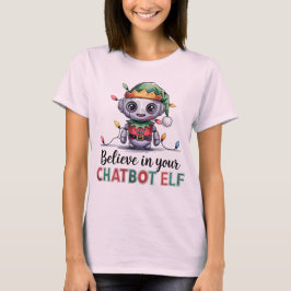 Camiseta 🤖 Engraçados Memórias Do Chatbot Do Xmas Acredita