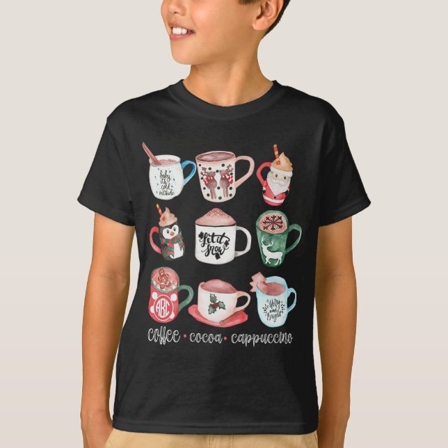 Camiseta Engraçados Molhos de Natal Bebem Café Quente De Ca (Frente)