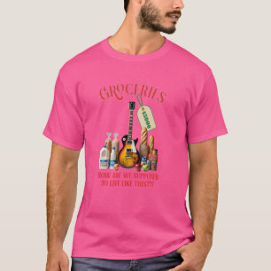 Camiseta Engraçados Tambores de Violão Comida Rock Blues Ba