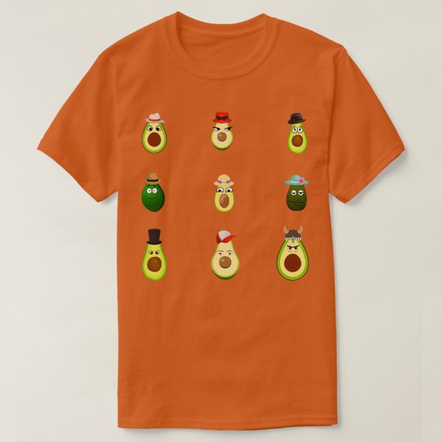 Camiseta Engraçados verdes com chapéus (Frente do Design)