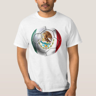Camiseta Engrenagem da bandeira mexicana de bola de futebol