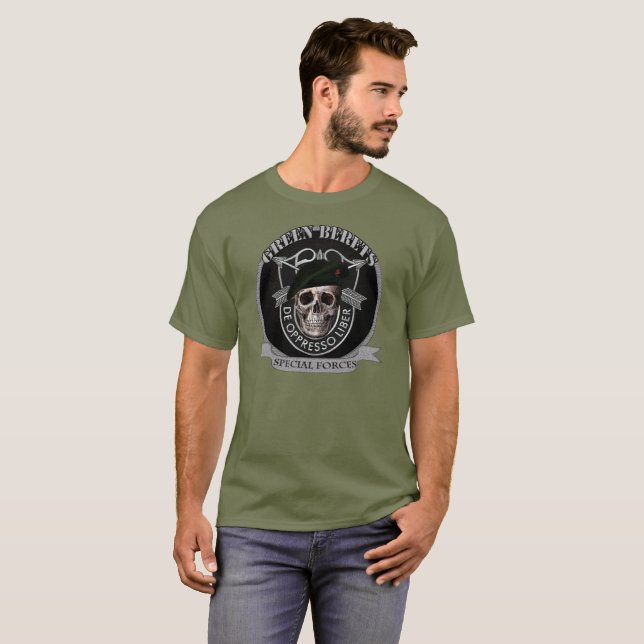 CAMISETA ENGRENAGEM DAS FORÇAS ESPECIAIS DE BOINA VERDE (Frente Completa)