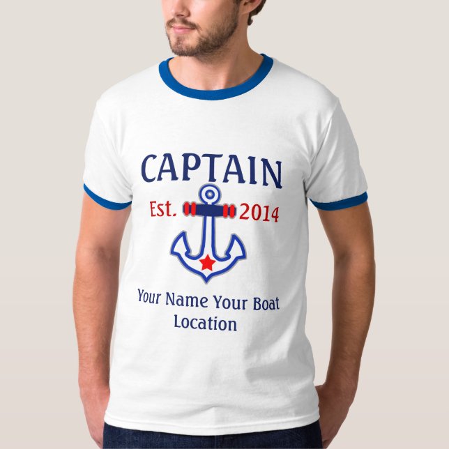 Camiseta Engrenagem personalizada do capitão do capitão (Frente)