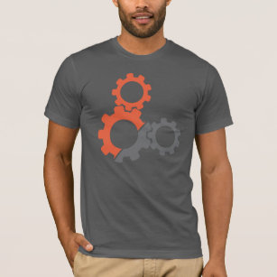 Camiseta Engrenagens da bicicleta, laranja & projeto das