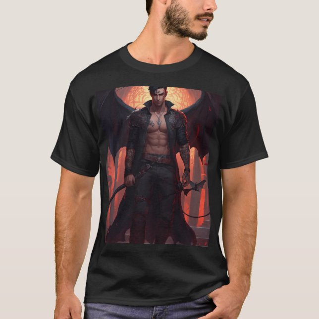 Camiseta Enigma Alado: O Guardião Escuro do castelo (Frente)