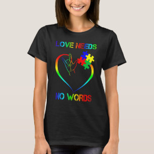 Camiseta Enigma do Amor Não Precisa de Palavras Autista Con