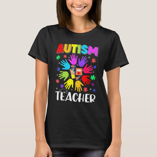 Camiseta Enigma do Professor de Autismo Conscientização do  (Frente)
