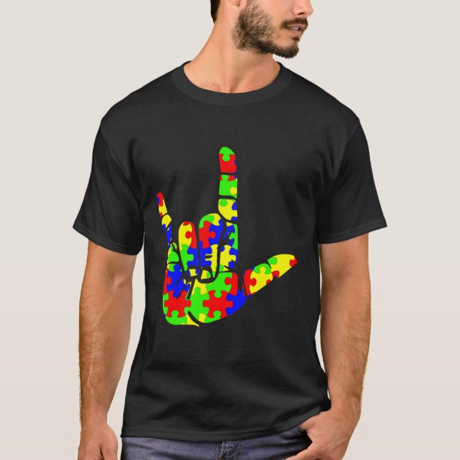 Camiseta Enigma do Sinal de Mão do Amor Conscientização do  (Frente)