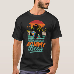 Camiseta Enigma Mamãe Urso Vintage Apoie a Conscientização