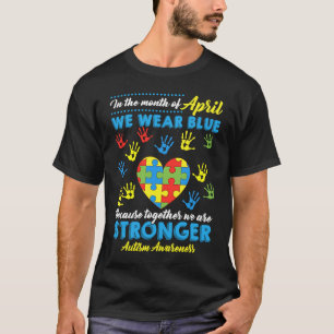 Camiseta Enigma Nós Usamos Azul No Mês De Abril Autismo A